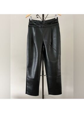 ARITZIA Wilfred Vegan Leather High Waist Pants in Black, Size 4.